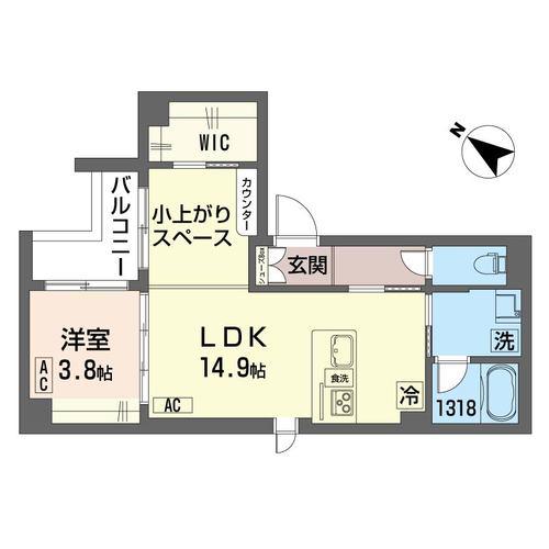 ヒルトップ白山(1SLDK/2階)の間取り写真