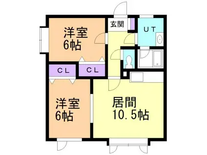 キリークMS(2LDK/3階)の間取り写真