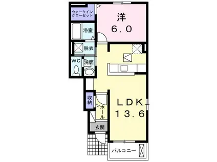 カウベルV(1LDK/1階)の間取り写真