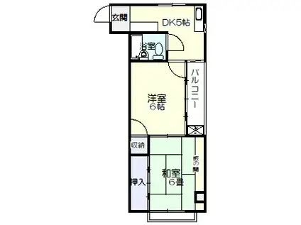 ザ・ハウスグレー(2DK/3階)の間取り写真