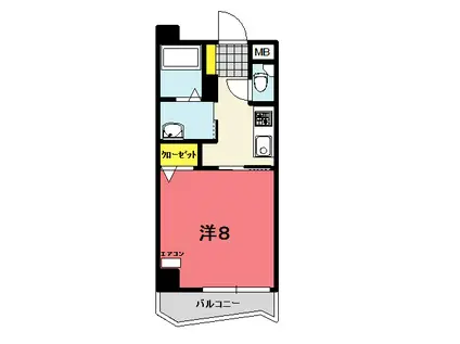 DWELL IN 霞城(1K/7階)の間取り写真