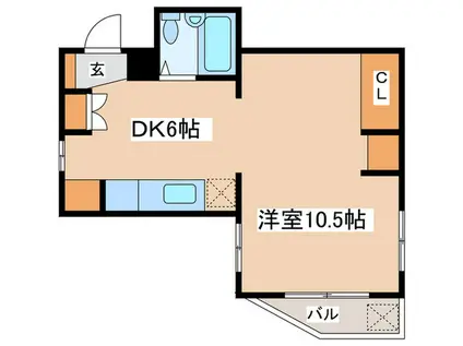 グリーンライフ登戸(1DK/2階)の間取り写真