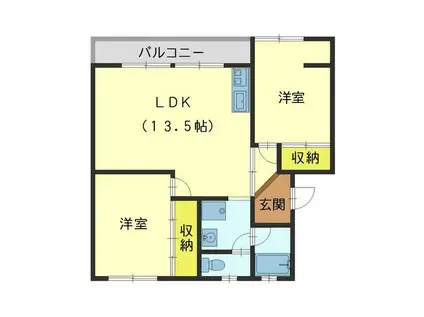 赤田グリーンマンション(2LDK/2階)の間取り写真