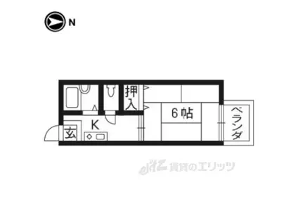 メゾンド静市(1K/2階)の間取り写真