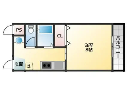 クリスタルマンション(1K/3階)の間取り写真