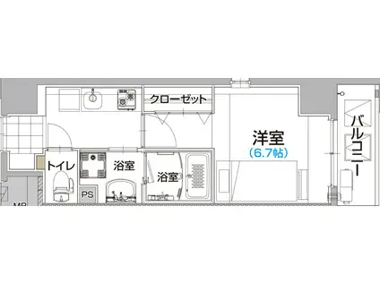 PULCHRA OZONE(1K/8階)の間取り写真