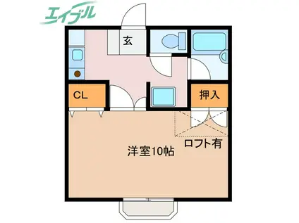 メゾン倉田山(1K/2階)の間取り写真