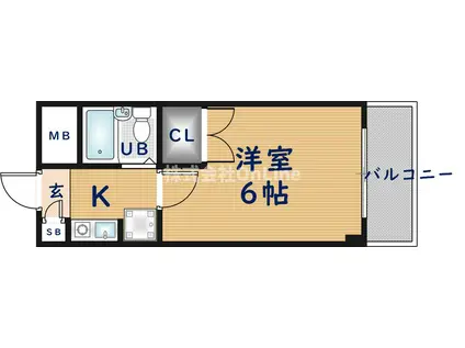 フローレンス弥刀(1K/1階)の間取り写真