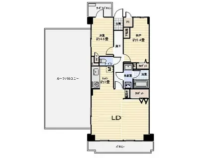 ライオンズマンション高崎(1SLDK/6階)の間取り写真