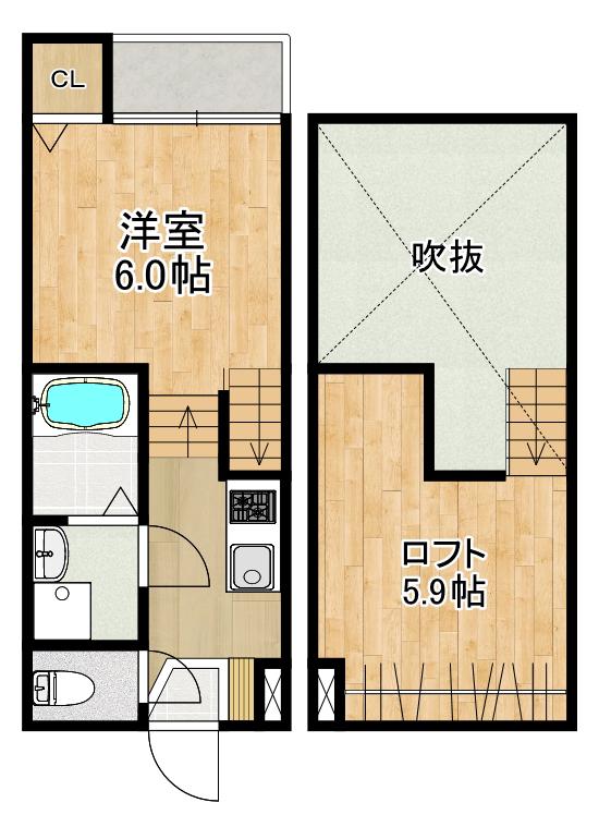 MODERN PALAZZO MATSUYAMA(1K/2階)の間取り写真