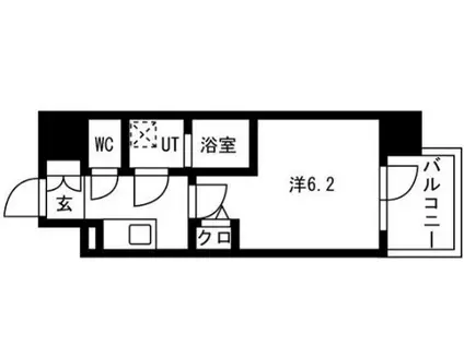 エスリードレジデンス大阪福島シティスクエア(1K/3階)の間取り写真