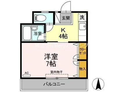 ルミナスコート(1K/1階)の間取り写真