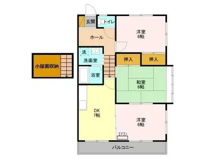 農住メゾンサニーホームズA(3DK/2階)の間取り写真