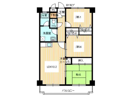 アルプス武久(3LDK/2階)の間取り写真
