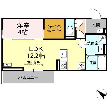 CLASSEUM盛岡駅前 III(1LDK/1階)の間取り写真