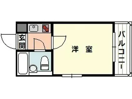 アメニティ川越新宿(1K/3階)の間取り写真