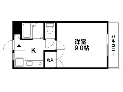 桂マンションII(1K/3階)の間取り写真