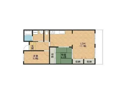 メゾンサステック(2LDK/1階)の間取り写真