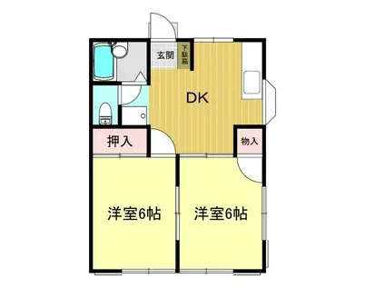 リッキーハイツ(2DK/1階)の間取り写真