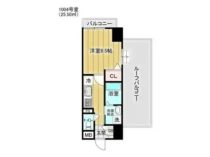 CASA AYASE(1K/10階)の間取り写真