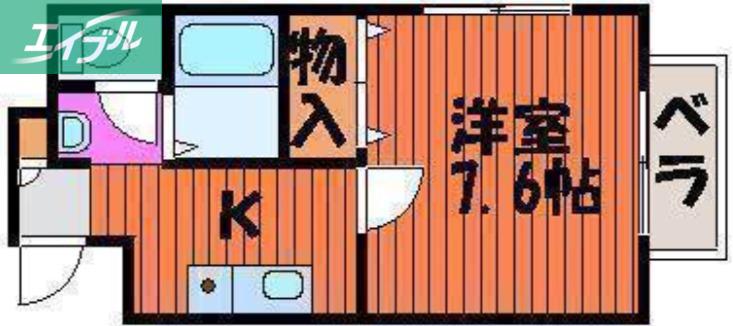 カサブランカ十日市(1K/3階)の間取り写真