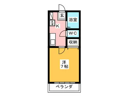 コーポS(1K/1階)の間取り写真