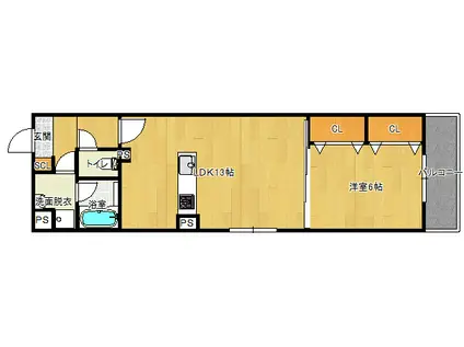 アーキビルド5(1LDK/3階)の間取り写真