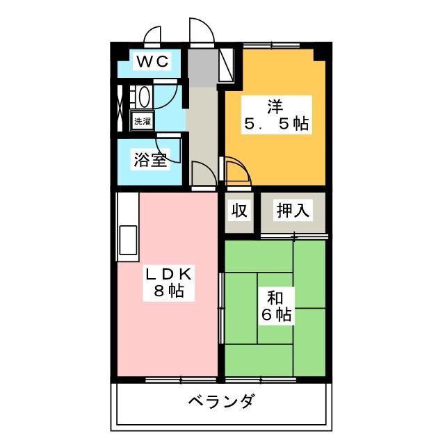 レジデンスアダージオ(2DK/1階)の間取り写真