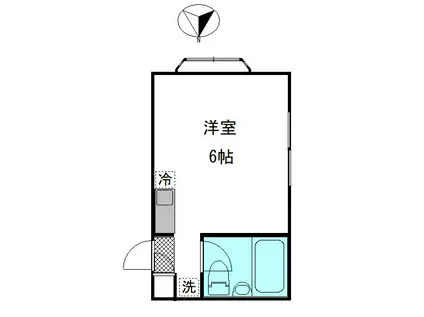 サニーフラット秋山(ワンルーム/2階)の間取り写真