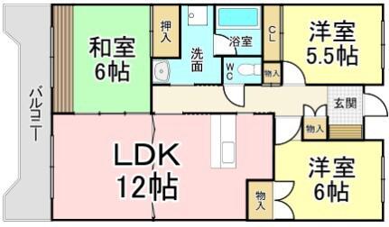 エクセレント中井(3LDK/10階)の間取り写真
