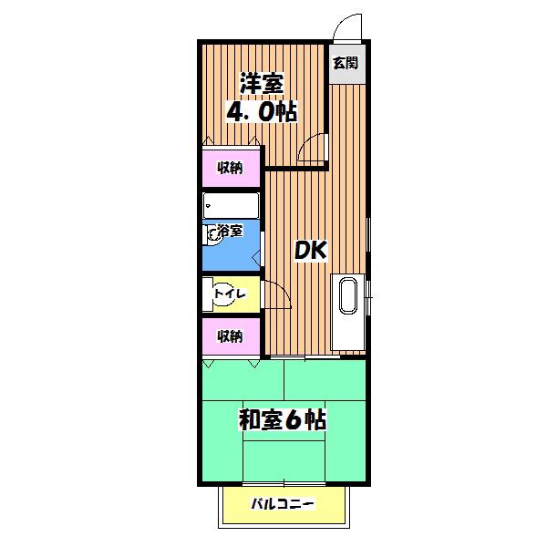 RJフラット(2DK/2階)の間取り写真