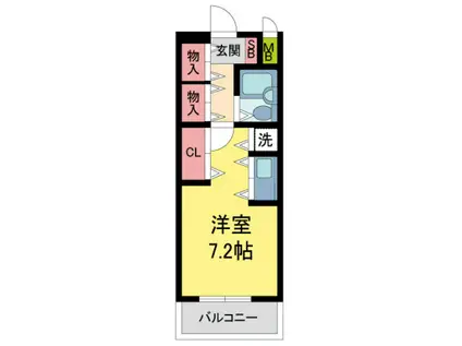 ルモンド西宮(ワンルーム/2階)の間取り写真