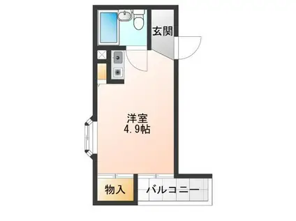 CITY HILL(ワンルーム/2階)の間取り写真