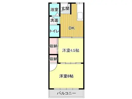 エルパラッツォ本山南(2DK/2階)の間取り写真