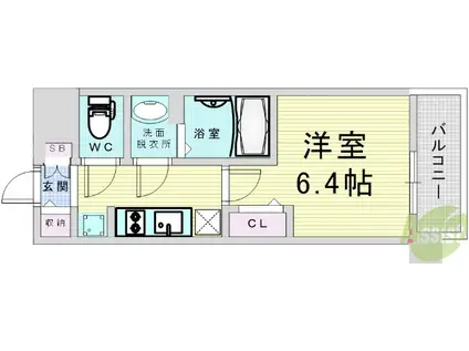 プレサンス塚本ミッドマーク(1K/8階)の間取り写真