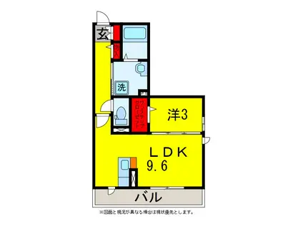 ベイリーフ(1LDK/1階)の間取り写真