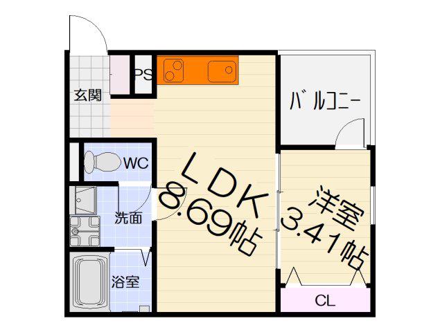 FSTYLE西取石4号館(1LDK/2階)の間取り写真