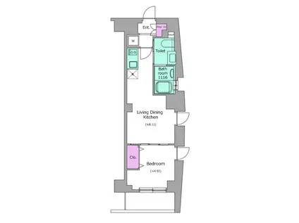 レジディア幡ヶ谷(1LDK/5階)の間取り写真