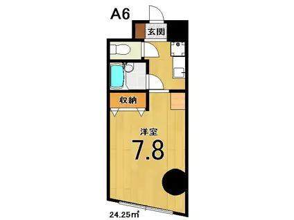 スクリーン3233(ワンルーム/4階)の間取り写真