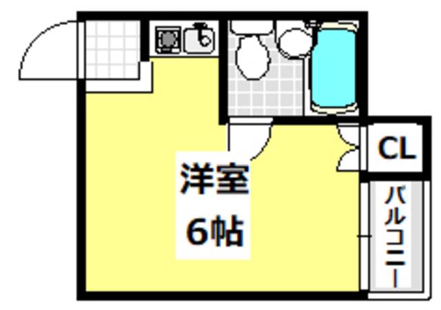 ハイツオーキタ目垣(ワンルーム/3階)の間取り写真