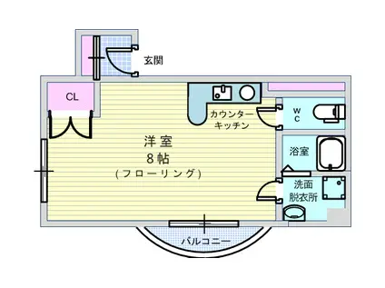 ベルエアーII(ワンルーム/3階)の間取り写真