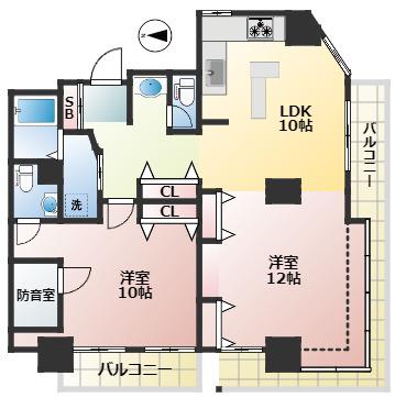 パインヒルガーデン(2LDK/4階)の間取り写真