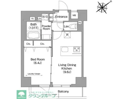 HF押上レジデンス(1LDK/1階)の間取り写真