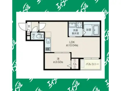 JACK INAEIIII(1LDK/2階)の間取り写真