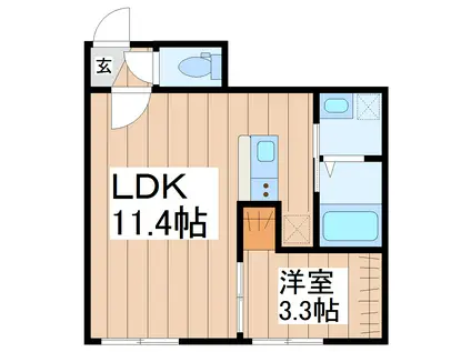 メゾン・ド・ラヴェール(1LDK/1階)の間取り写真