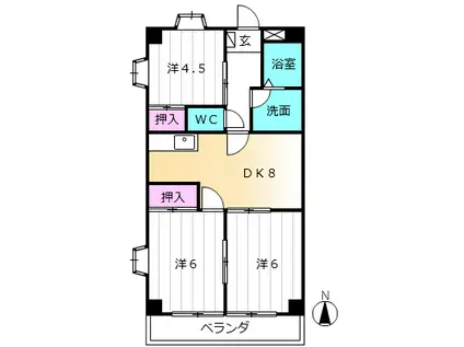 アベニューY.A.N(3DK/2階)の間取り写真