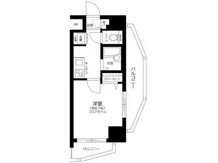 クレイスプリンシア池袋(1K/10階)の間取り写真