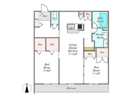 ELTERNHAUS(2LDK/2階)の間取り写真