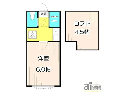 ヴァンテアン清瀬(1K/2階)の間取り写真