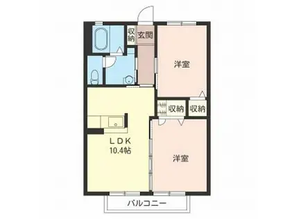 ビオ・ガーデン(2LDK/2階)の間取り写真